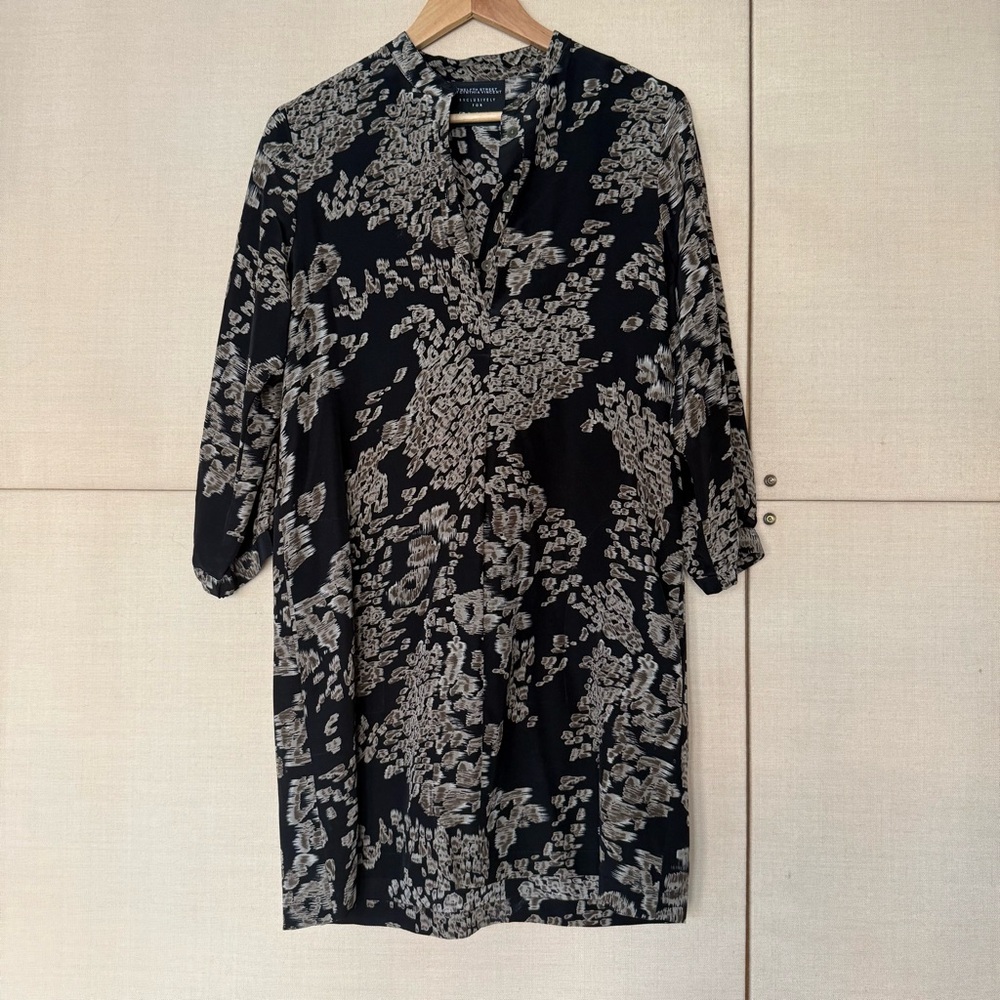Twelfth Street by Cynthia Vincent Black and Tan “cheetah” Patterned mini dress